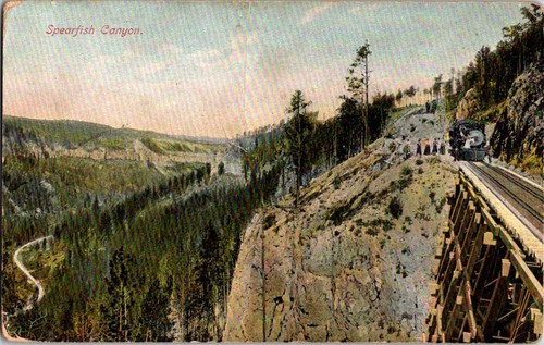 Spearfish postcard train - postcard,