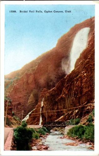 Ogden postcard bridal veil - ogden,